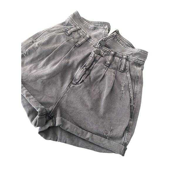 URBAN OUTFITTERS BDG BLACK HIGH WAIST FOLDOVER SHORTS SIZE 24 - Picture 4 of 7